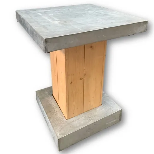 Steigerhouten statafel met zinken blad