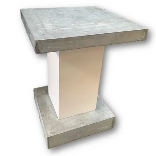 Witte statafel met zinken blad